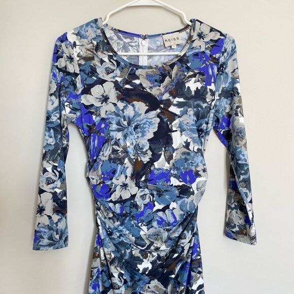Reiss Blue Floral Midi Dress - Picture 5 of 11